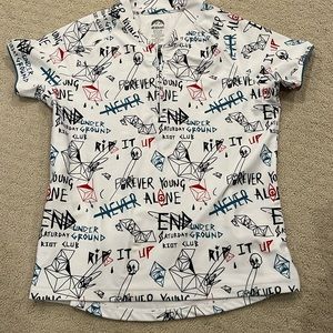 Zoic kids children's bike jersey print forever young NWOT